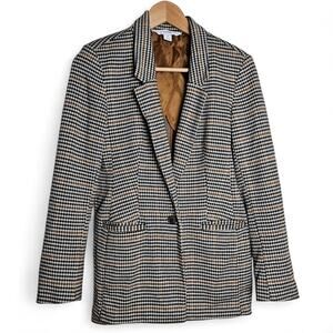Old Navy Womens Houndstooth Single Button Academia Old Money Blazer Size XS
